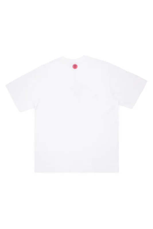 Spray Paint Running Dog T-Shirt - White