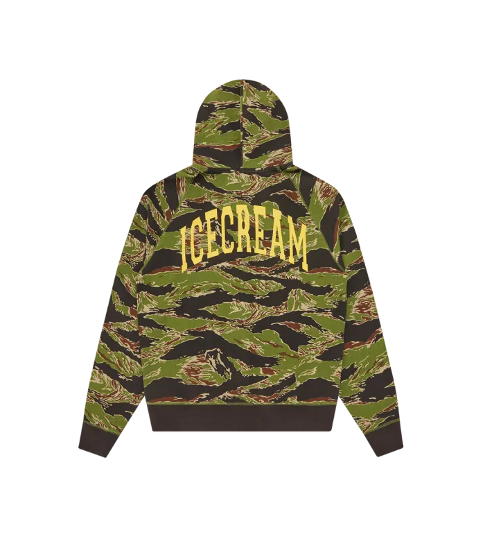 IceCream Smiley Tiger Stripe Full Zip-Through Hood - Camo