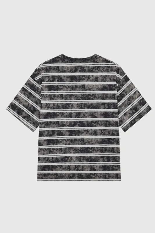Acupuncture Acid stripes t-shirt steel grey