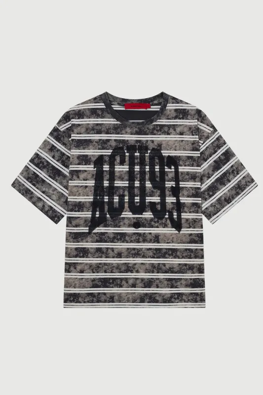 Acupuncture Acid stripes t-shirt steel grey