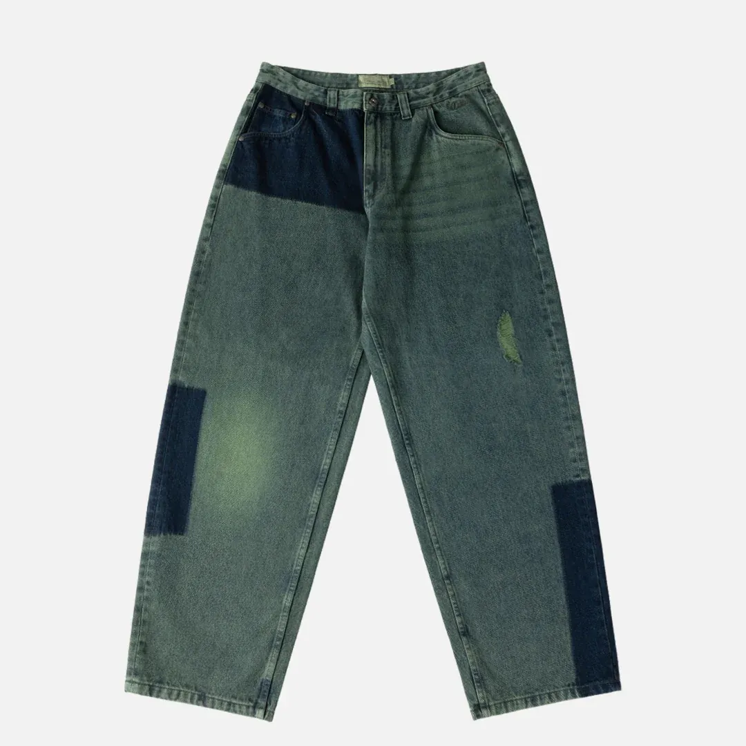 Dime Classic Baggy Denim Pants Distressed green