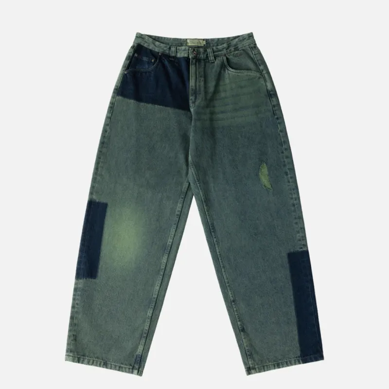 Dime Classic Baggy Denim Pants Distressed green
