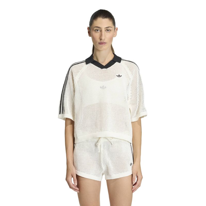 Adidas Crochet Polo Owhite