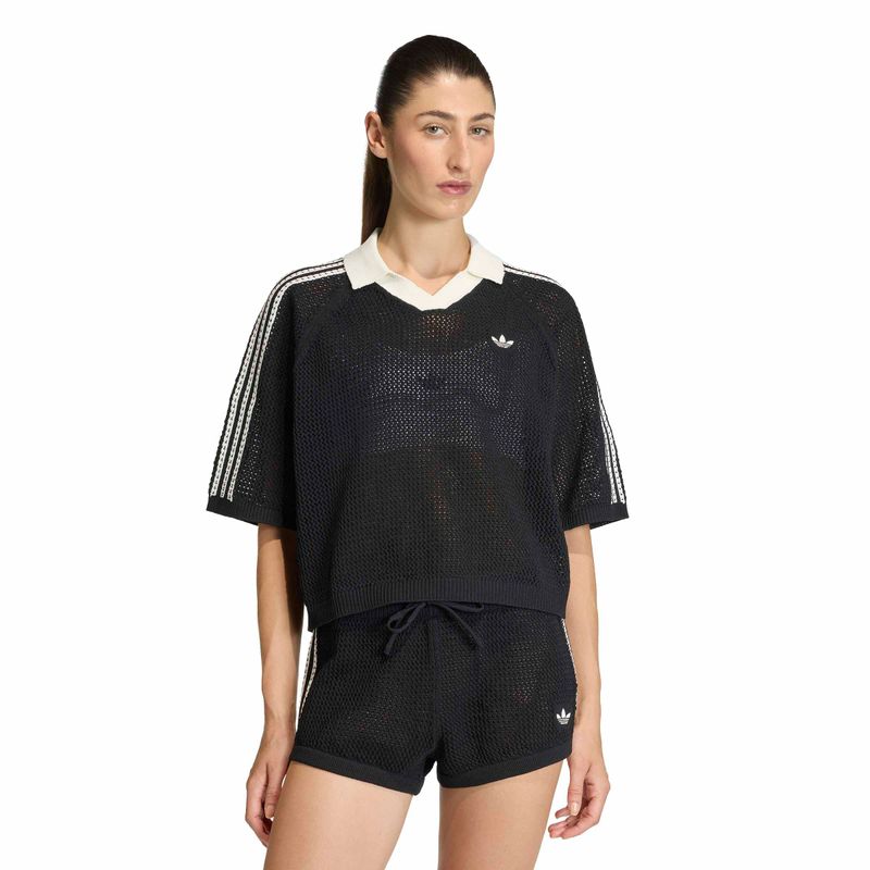 Adidas Crochet Polo Cblack
