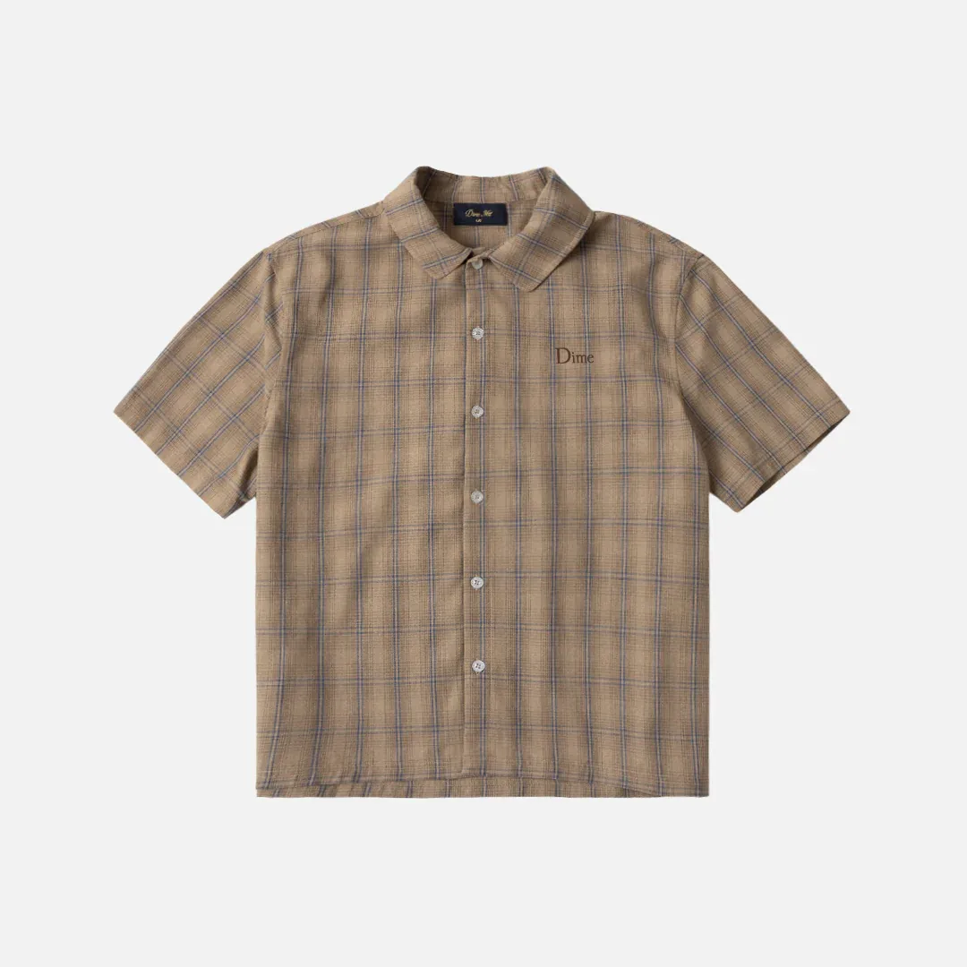 Dime Plaid Button up Shirt Brown