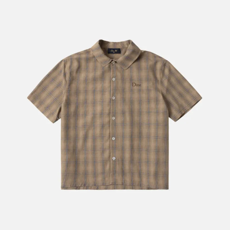 Dime Plaid Button up Shirt Brown