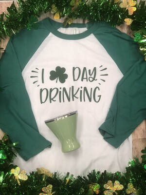 I Love Day Drinking Shamrock Baseball Tee