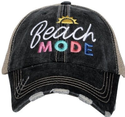 Beach Mode on Blk/Tan Trucker Hat