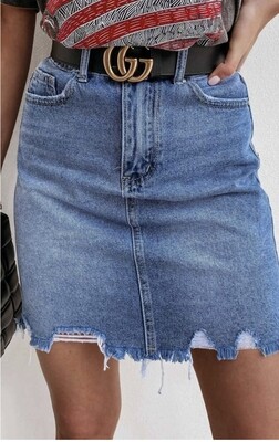 Lightwash Distressed Mini skirt 