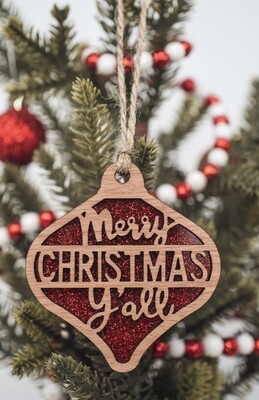 Hello Happiness Merry Christmas Ya’ll Ornaments