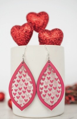Valentine Acrylic Teardrop inset Dangle Earrings