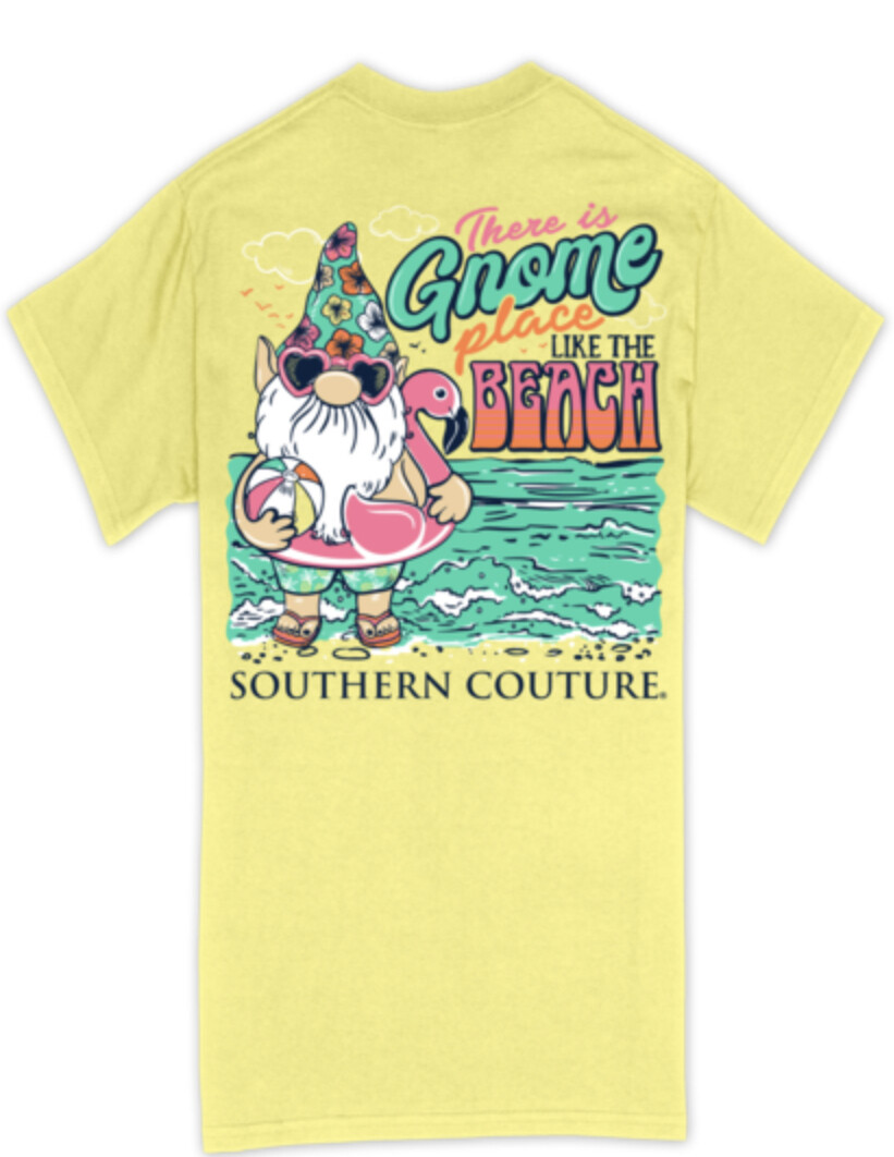 Southern Couture Gnome Place on the Beach tee