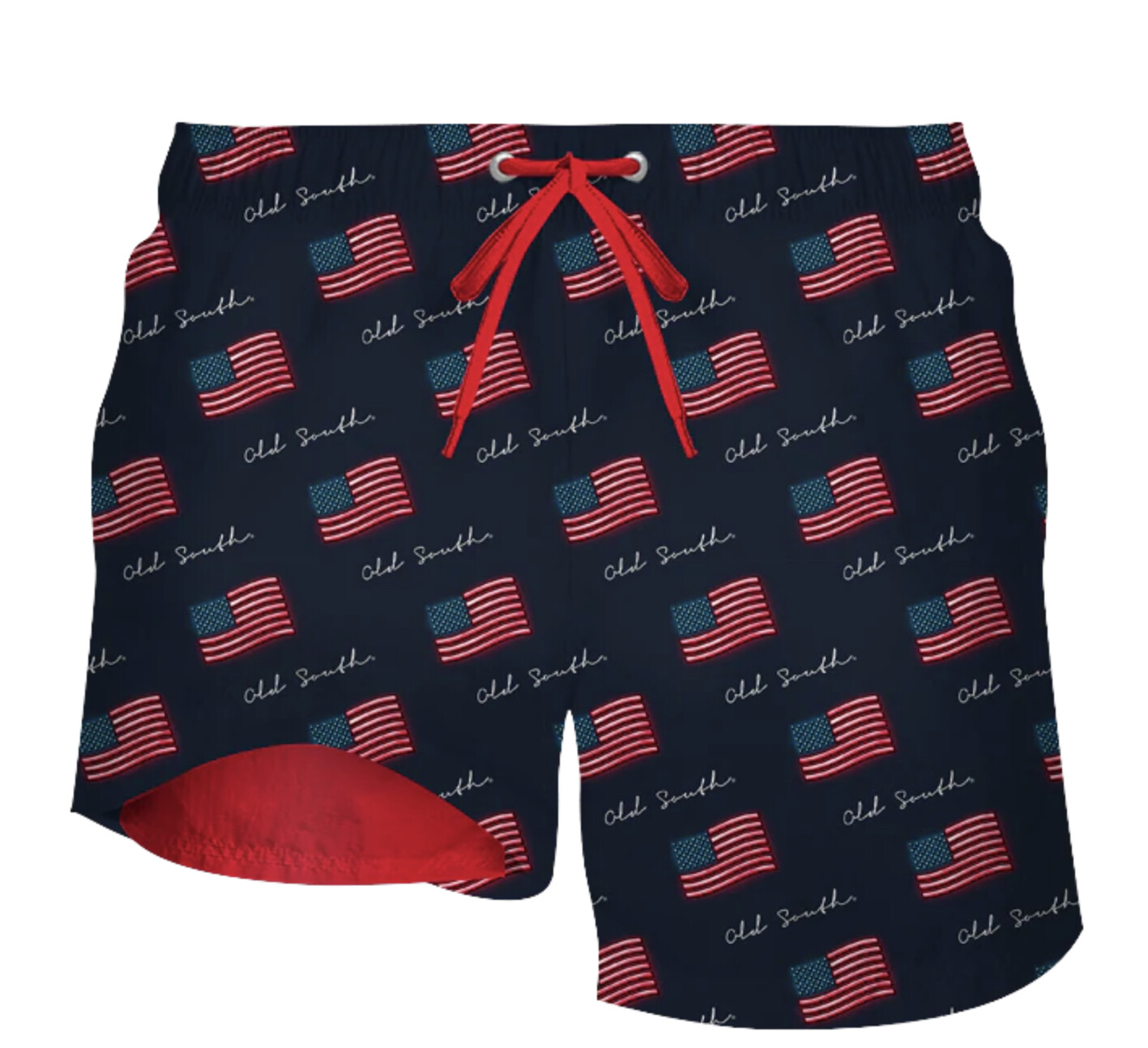 Old South Lined Swim Trunks -American Flag