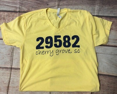 Cherry Grove Zip Code V-Neck Tee