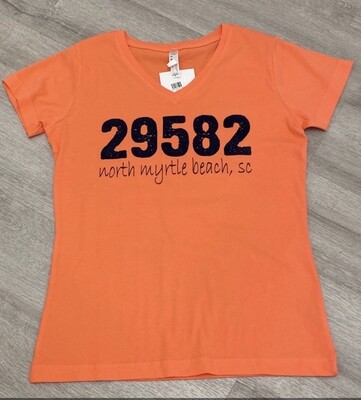 North Myrtle Beach Vneck Zip Code Tees