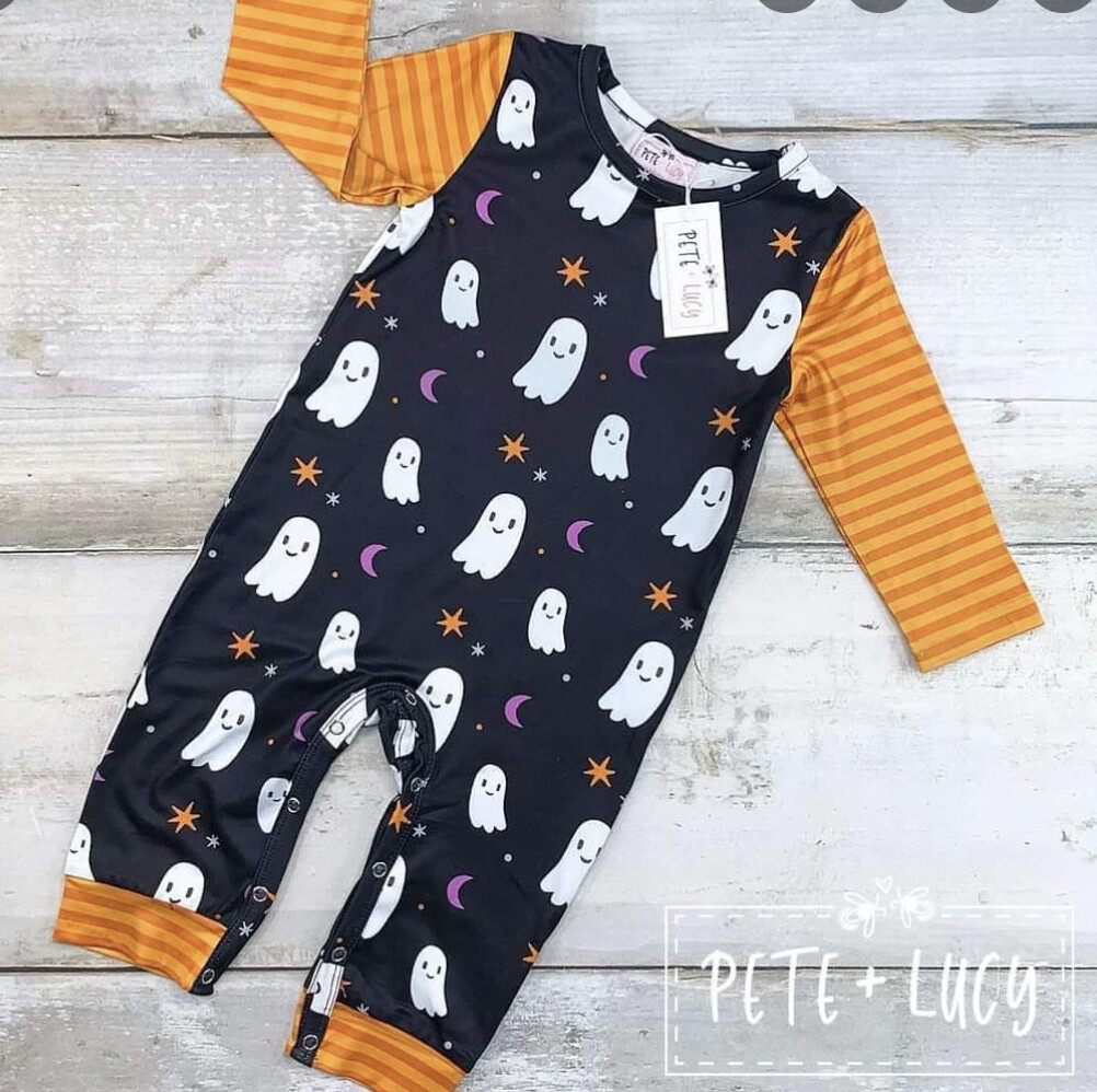 Pete and Lucy Happy Ghost Unisex romper