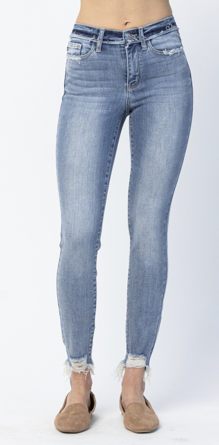 Judy Blue Mid Rise Release Waistband detail skinny