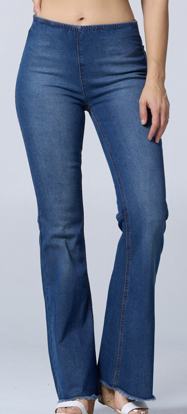 Blue Turtle High Rise Pull on Flare jeans