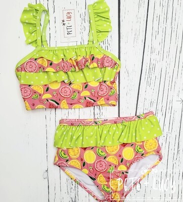 Pete and Lucy Swim Sweet Fruit Two Piece Short Set
