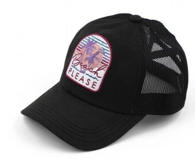 CC Beach Please Patch Criss-Cross Pony Cap