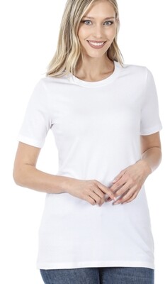 Zenana Cotton Crewneck short sleeve tee
