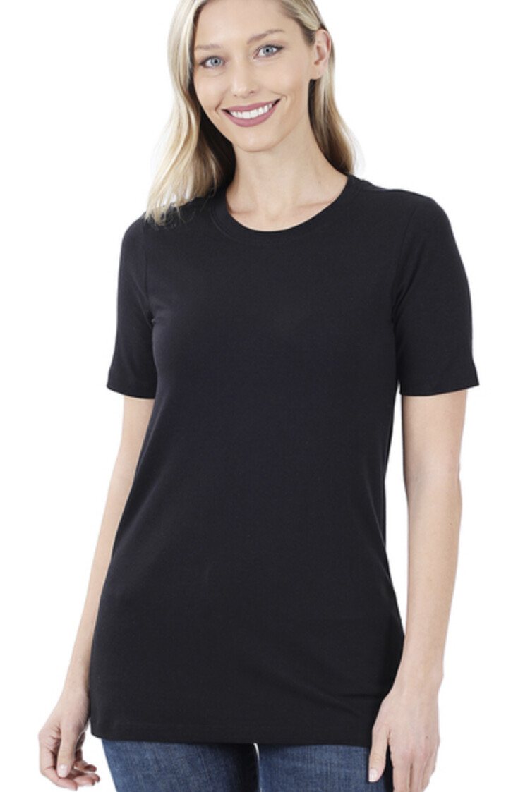 Zenana Cotton Crewneck short sleeve tee