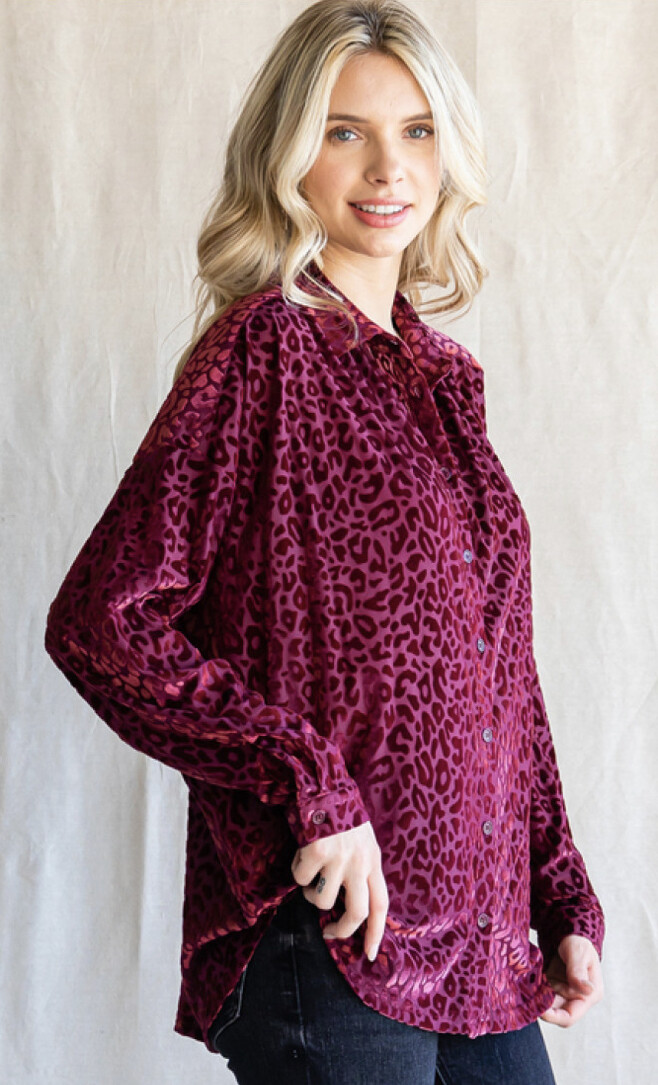 Jodifl Velvet Leopard Print Top