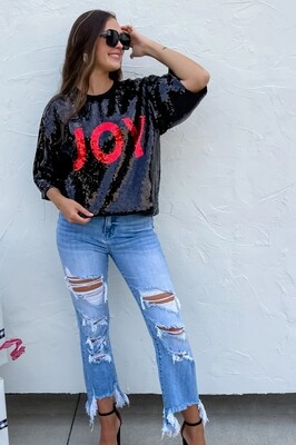 Merry and Joy Sequin Top