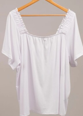 Square Neck Top w/Ruching detail