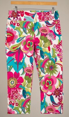 ERIC CASUAL Straight Leg Printed Millennium Capri