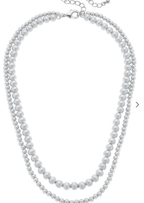 Canvas Ember 2-row ball bead necklace