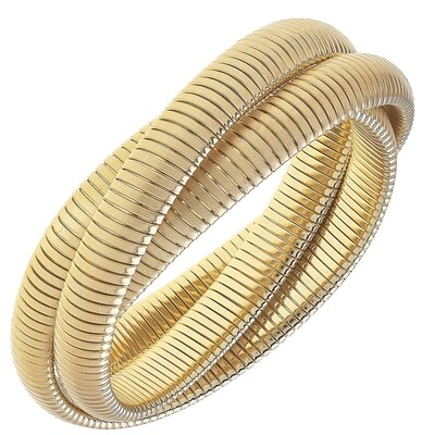 Canvas Florence interlocking 3-row watchband bangl