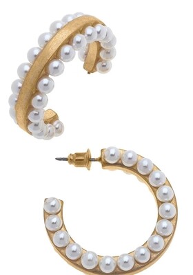 Canvas Ashlynn Pearl-Studded Hoop Earrings