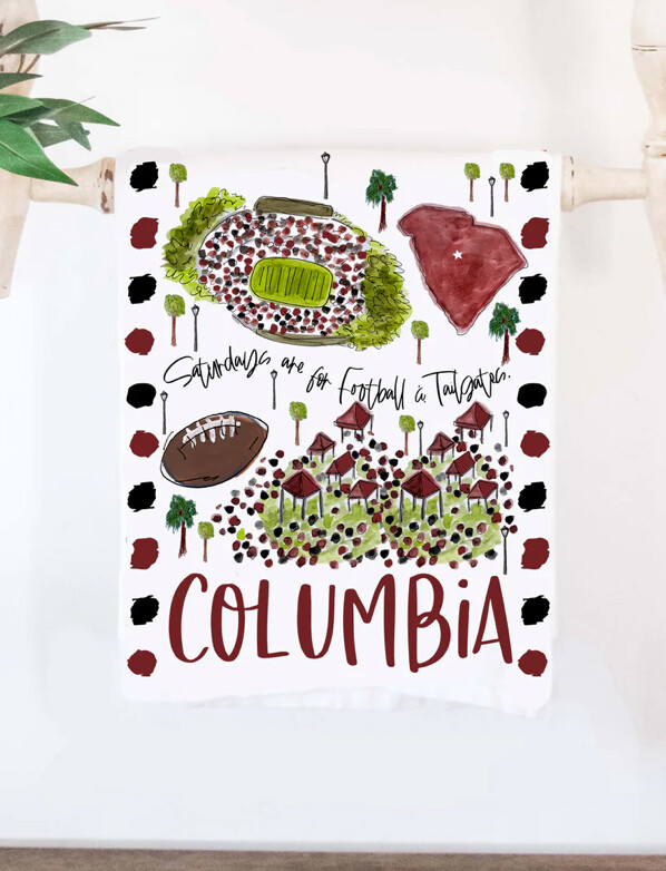 Happy by Rachel Cotton College town towel