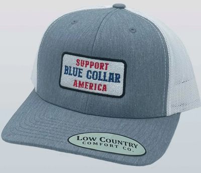 Blue Collar Support Trucker Snapback hat