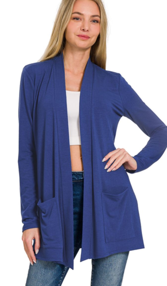 Zenana Slouchy lightweight open front cardigan