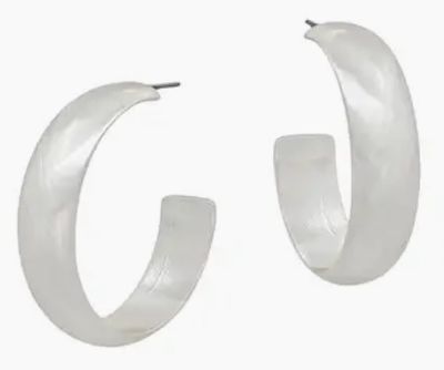 Matte Textured Satin Hoop 1.5&quot; Earring
