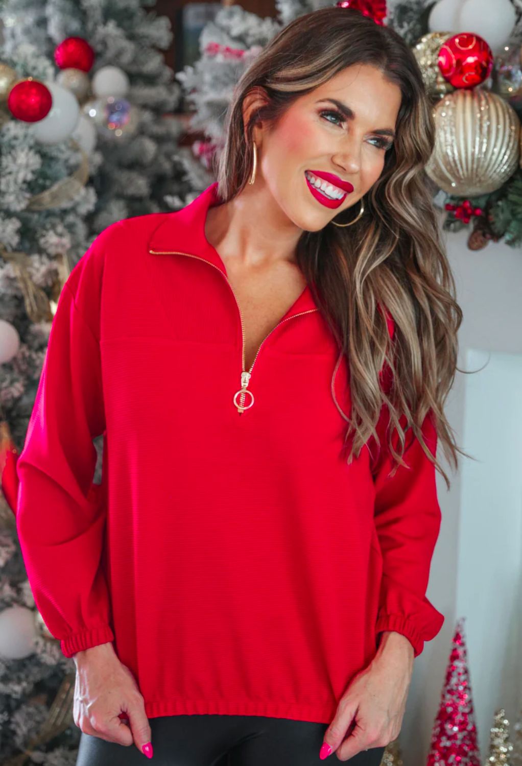 Levi Ribbed Quarter Zip Pullover