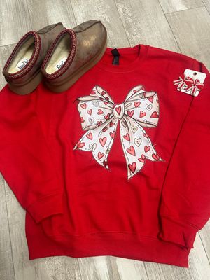 Valentine Vintage Bow Crewneck Sweatshirt