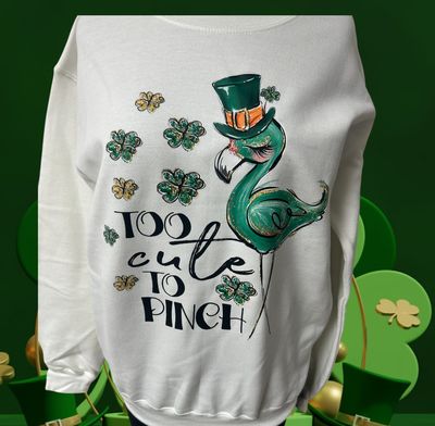 Too Cute To Pinch Flamingo Crewneck Sweatshirt