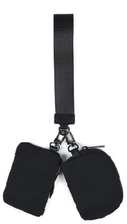 Dual Pouch Wristlet Keychain Wallet