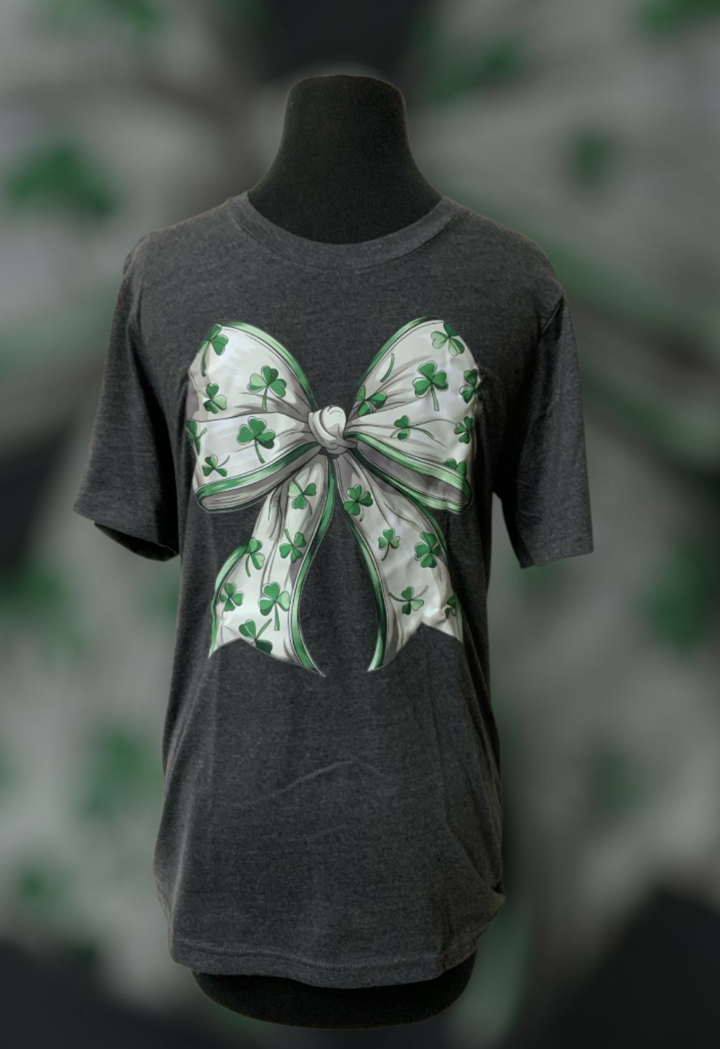 Shamrock Bow Bella Canvas Tee