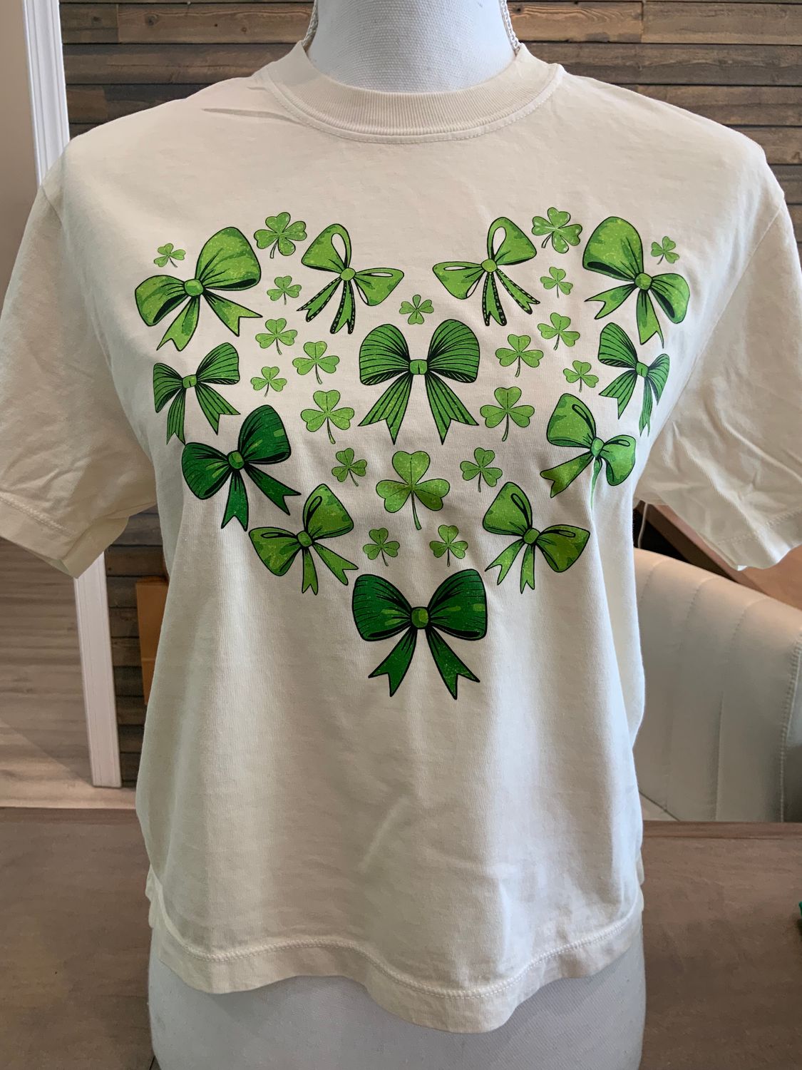 Bow and Clover heart women’sComfort Color boxy tee