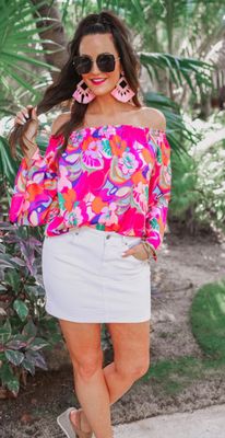Always Happy Off the Shoulder Top