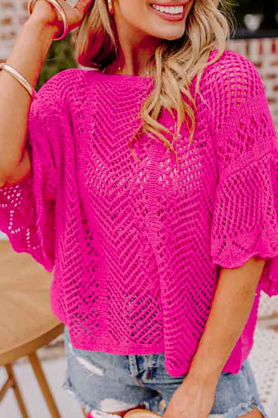Come go With Me Pink knit Top