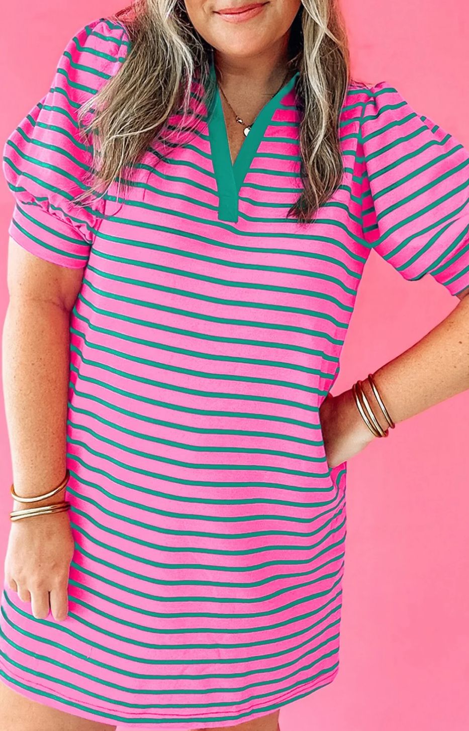 Hey Girl Pink Striped Dress