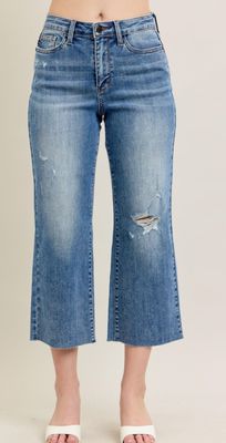 Judy Blue High Waist destroy &amp; raw cut hem crop