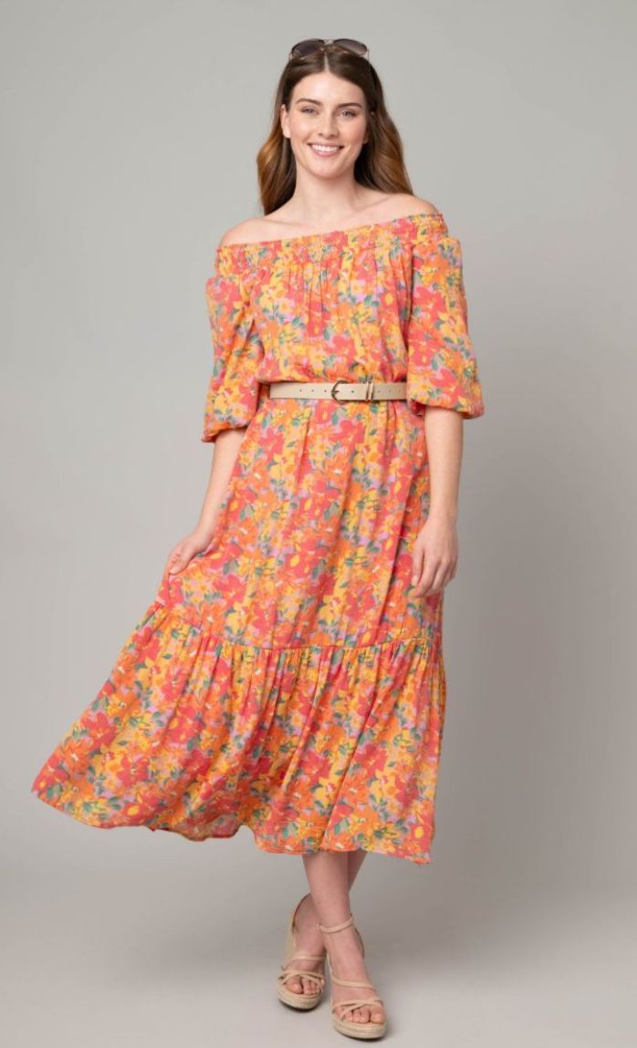 Off the Shoulder Peasant Dress