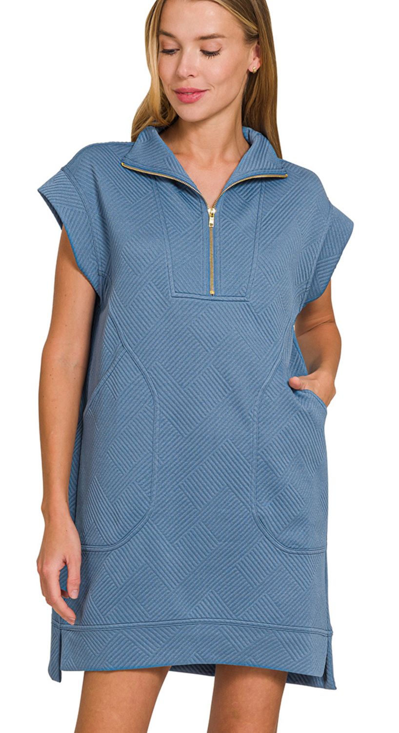 Zenana TEXTURED KNIT JACQUARD MINI DRESS