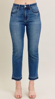 Judy Blue HW vintage wash Release hem kick flares